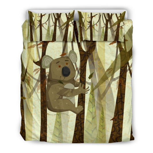 Australia Koala Bedding Set k7-BEDDING SETS-HP Arts-Bedding Set - Black - Australia Koala Bedding Set K2-Queen/Full-Vibe Cosy™