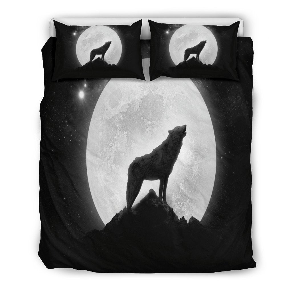 Wolf Howling Doona Bedding 3 Piece Set-6teenth World™-Bedding Set-Queen/Full-Vibe Cosy™