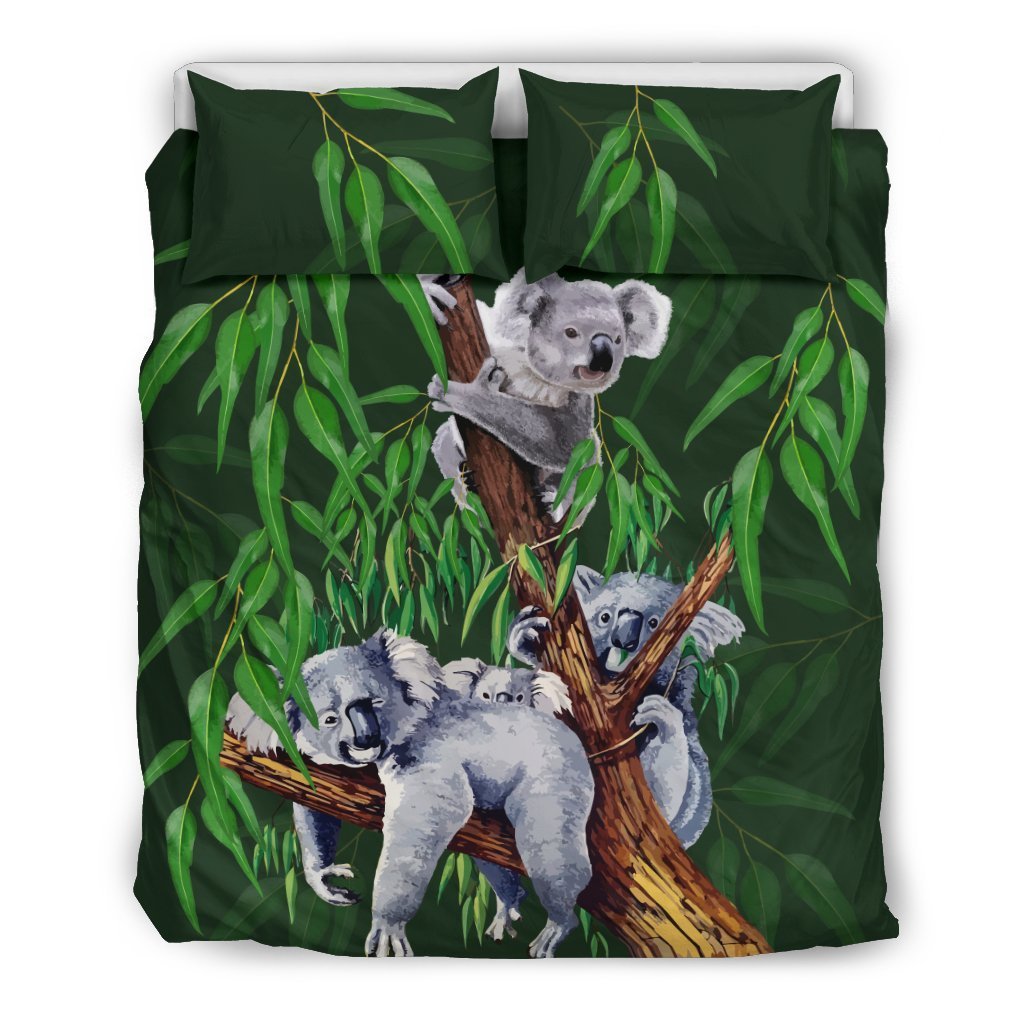 Australia Koala Sleep On Tree Duvet Cover th9-BEDDING SETS-HP Arts-Bedding Set - Beige - 1-Queen/Full-Vibe Cosy™