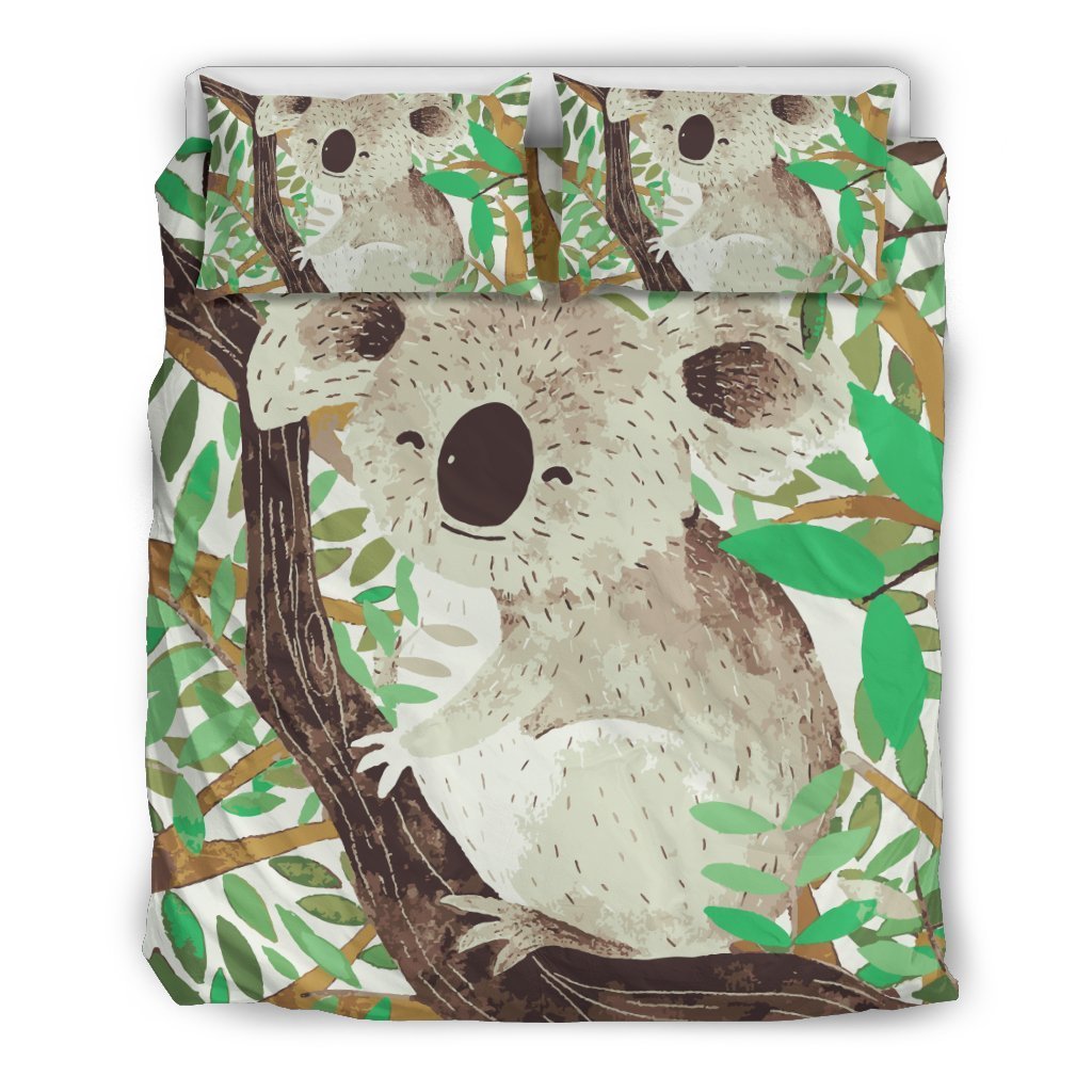Australia Koala Happy Bedding Set - BN04-BEDDING SETS-HP Arts-Bedding Set - Black - 1-Queen/Full-Vibe Cosy™