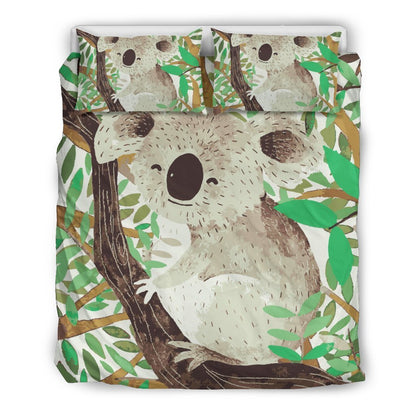 Australia Koala Happy Bedding Set - BN04-BEDDING SETS-HP Arts-Bedding Set - Black - 1-Queen/Full-Vibe Cosy™