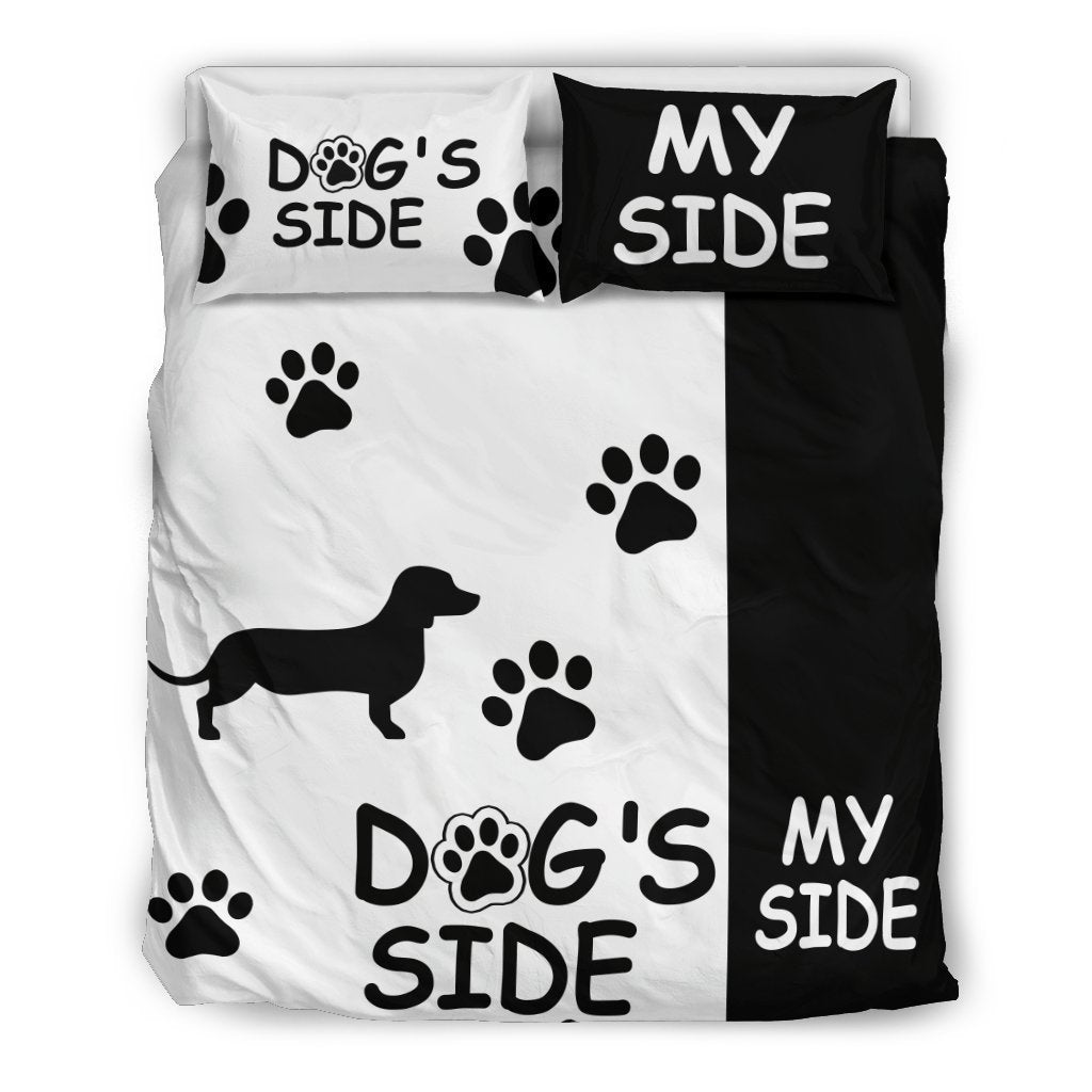 DACHSHUND DOG'S SIDE MY SIDE BEDDING SET-6teenth World™-Bedding Set-Queen/Full-Vibe Cosy™