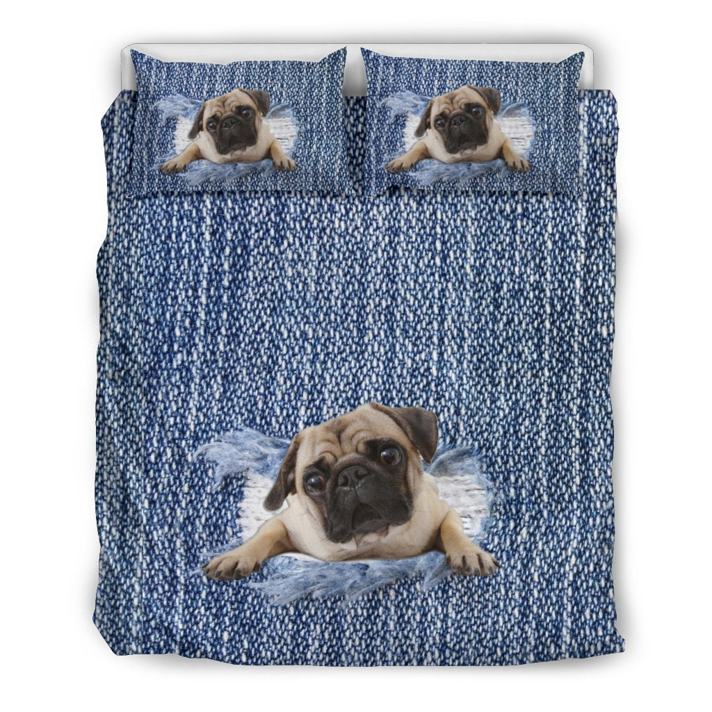 Pug Break The Wall Bedding Set-6teenth World™-Bedding Set-Queen/Full-Vibe Cosy™