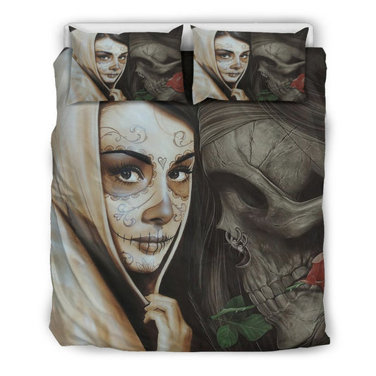 Sugar skull lover bedding set-6teenth Outlet-Twin-Vibe Cosy™