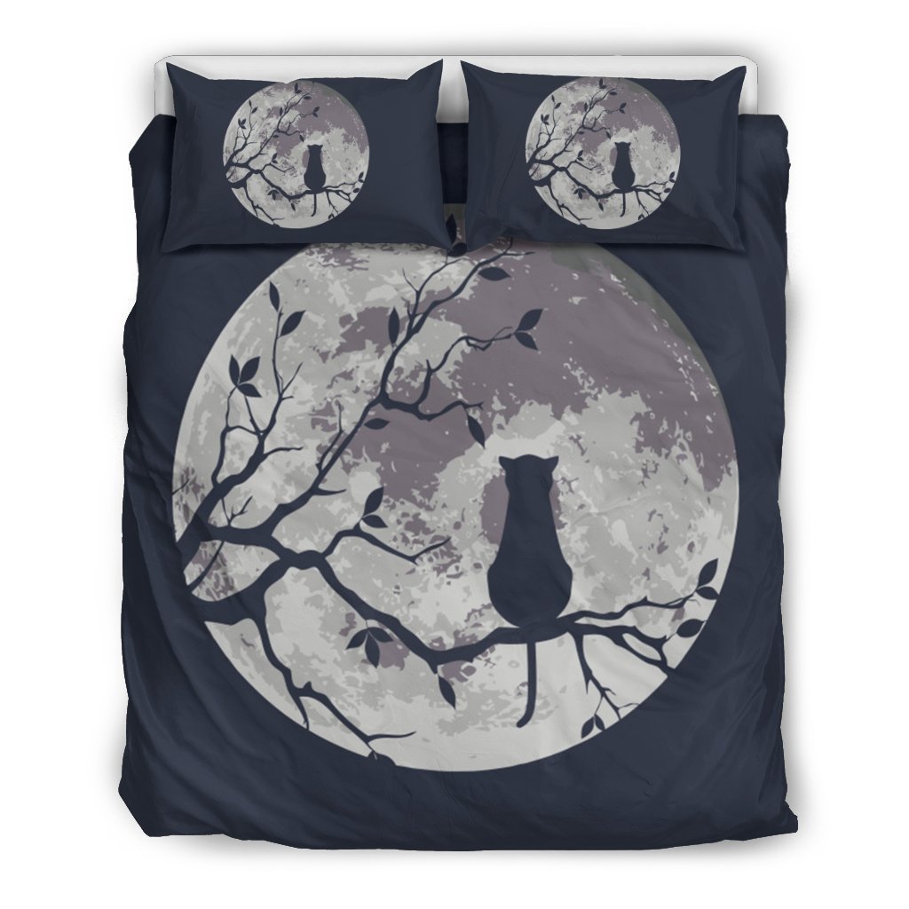 Moon And Cat Bedding Set-6teenth World™-Bedding Set-Twin-Vibe Cosy™
