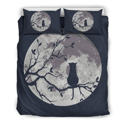 Moon And Cat Bedding Set-6teenth World™-Bedding Set-Twin-Vibe Cosy™