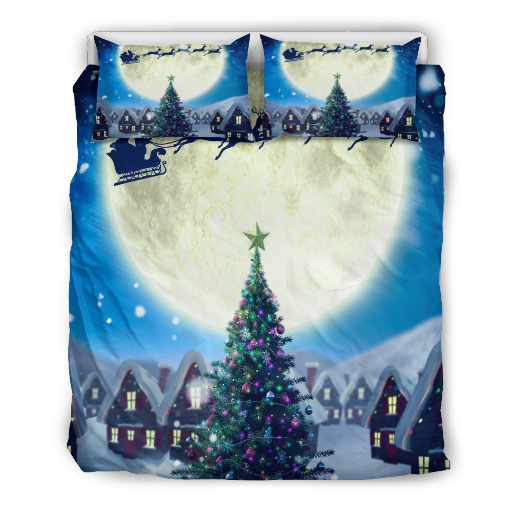 MERRY CHRISTMAS TREE - SANTA CLAUS BEDDING SET-6teenth World™-Bedding Set-US Queen/Full-Vibe Cosy™