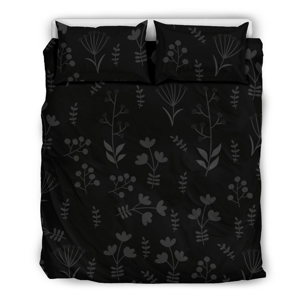 Charcoal Floral Bedding Set-6teenth World™-Bedding Set-US Queen/Full-Vibe Cosy™
