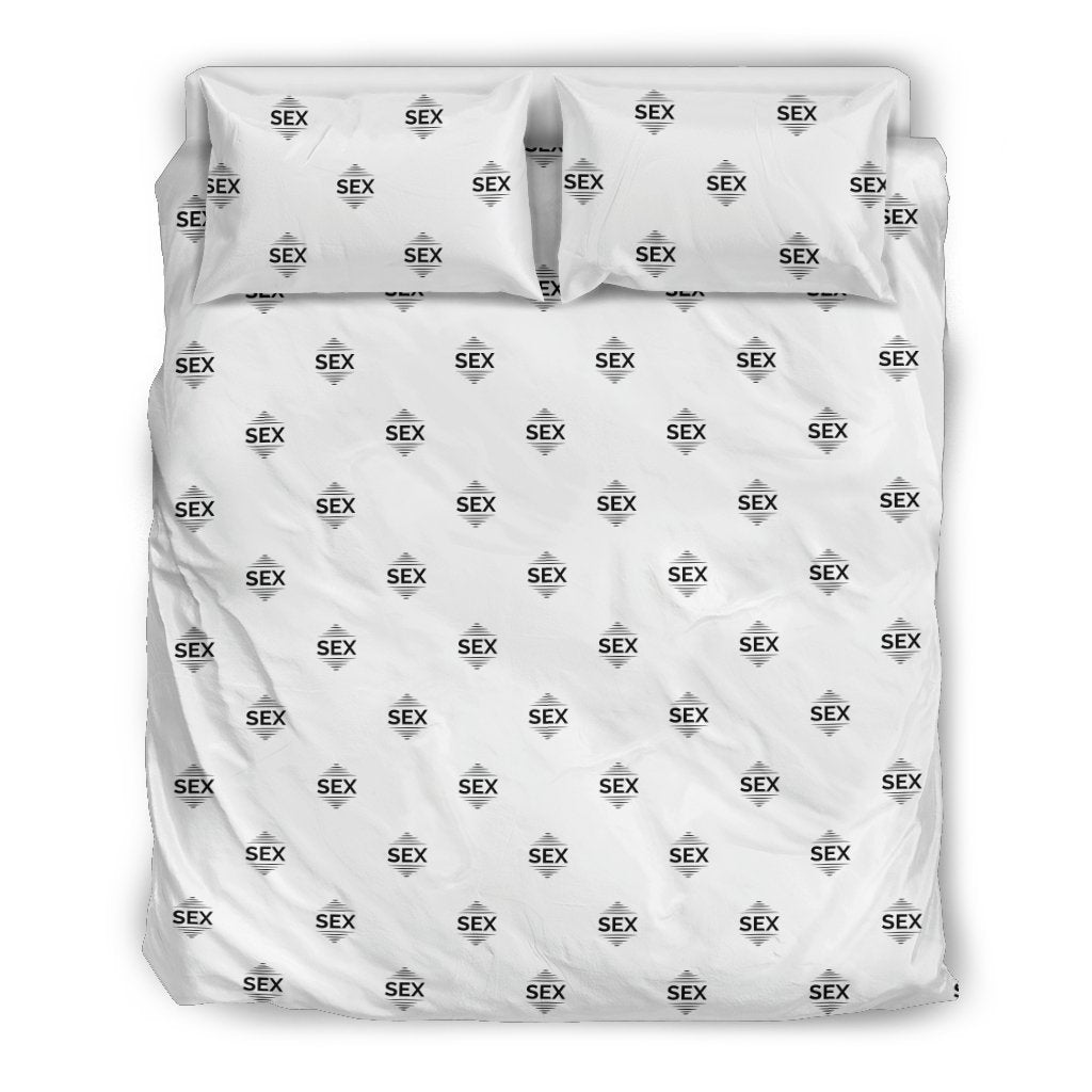 Sex Black on White Bedding Set-6teenth World™-Bedding Set-US Queen/Full-Vibe Cosy™