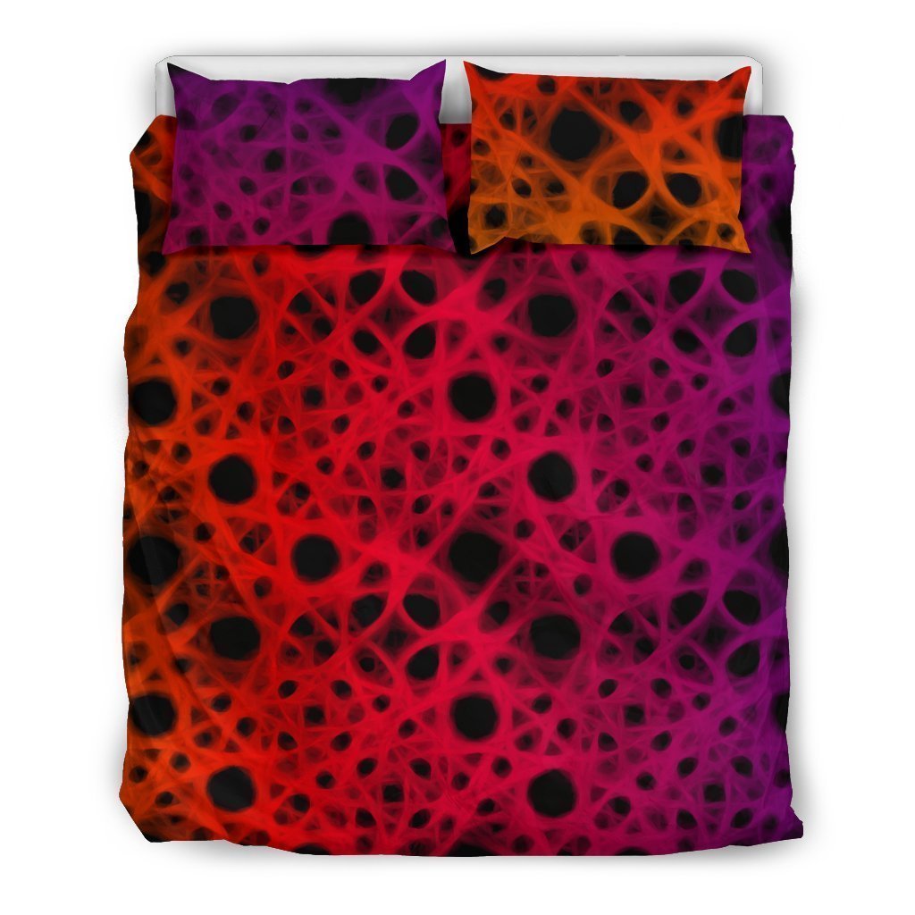 The Neon Dark Web Bedding Set-6teenth World™-Bedding Set-US Queen/Full-Vibe Cosy™