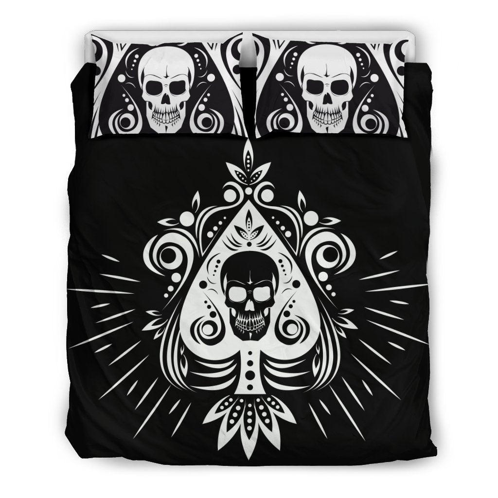 Skull Tattoo Design Bedding Set Black-6teenth World™-Bedding Set-US Queen/Full-Vibe Cosy™