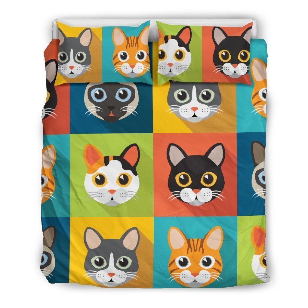 Cute Cats Bedding Set-6teenth World™-Bedding Set-US Queen/Full-Vibe Cosy™