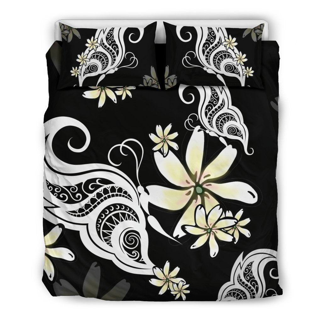 Hawaii Butterfly Bedding Set - AH-BEDDING SETS-Alohawaii-US Queen/Full-Black-Polyester-Vibe Cosy™