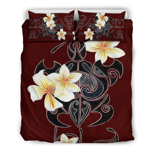 Hawaii Turtle Skillful Pattern Bedding Set - AH-BEDDING SETS-Alohawaii-US Queen/Full-Black-Polyester-Vibe Cosy™