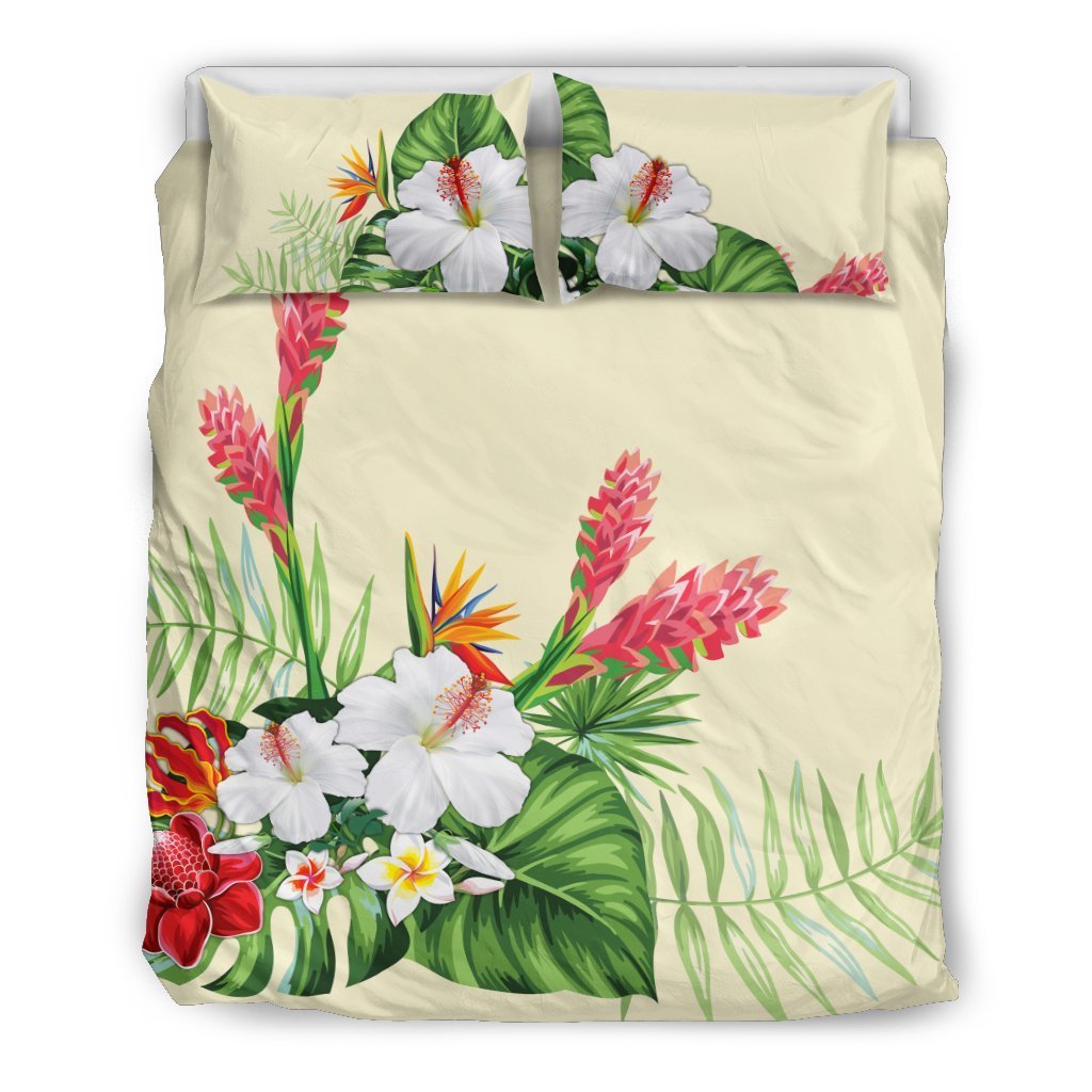 Hibiscus Bedding Set - AH-BEDDING SETS-Alohawaii-US Queen/Full-Black-Polyester-Vibe Cosy™