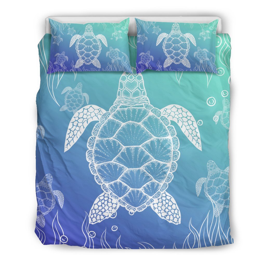 Turtle Bedding Set - AH-BEDDING SETS-Alohawaii-US Queen/Full-Black-Polyester-Vibe Cosy™