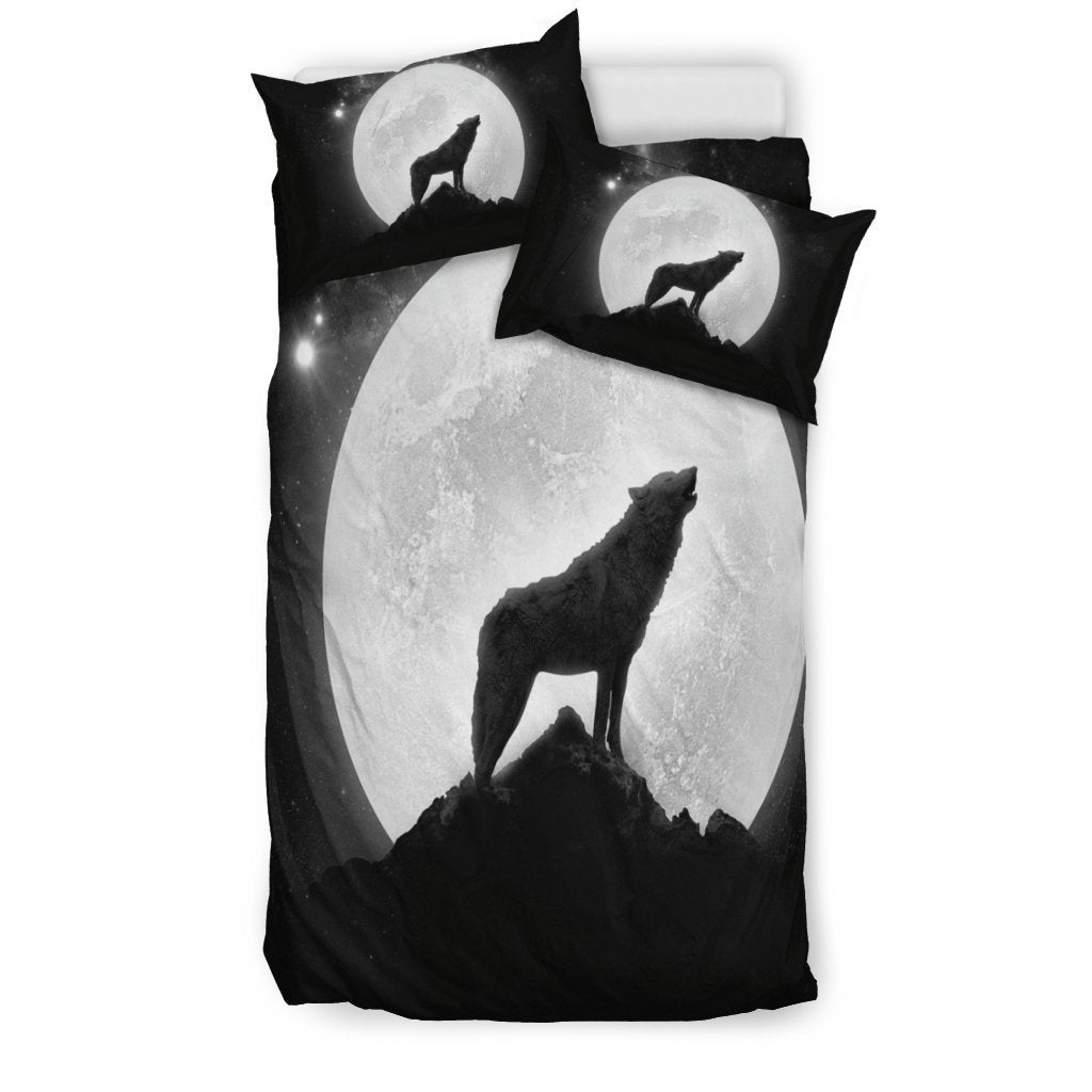 Wolf Howling Doona Bedding 3 Piece Set-6teenth World™-Bedding Set-Twin-Vibe Cosy™