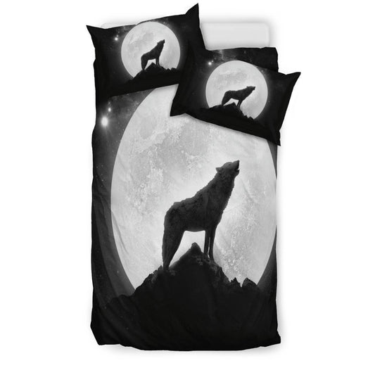 Wolf Howling Doona Bedding 3 Piece Set-6teenth World™-Bedding Set-Twin-Vibe Cosy™