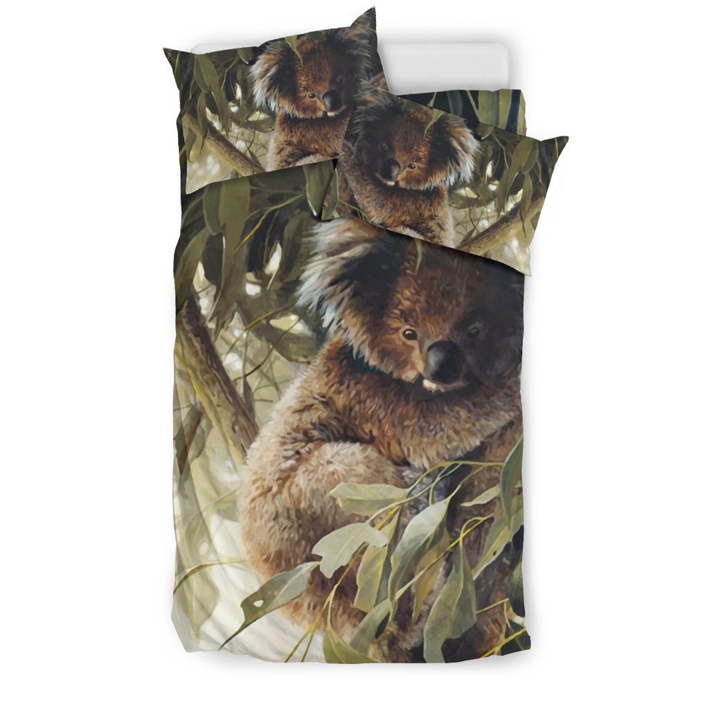Australia Koala Duvet Cover k7-BEDDING SETS-HP Arts-Bedding Set - Black - Australia Koala Duvet Cover K2-Twin-Vibe Cosy™
