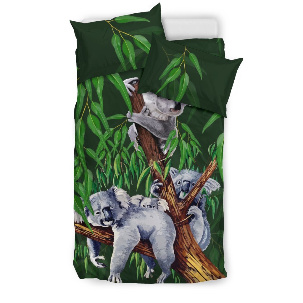 Australia Koala Sleep On Tree Duvet Cover th9-BEDDING SETS-HP Arts-Bedding Set - Beige - 1-Twin-Vibe Cosy™