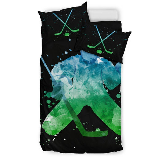 Hockey Watercolor Bedding Set-6teenth World™-Bedding Set-Twin-Vibe Cosy™
