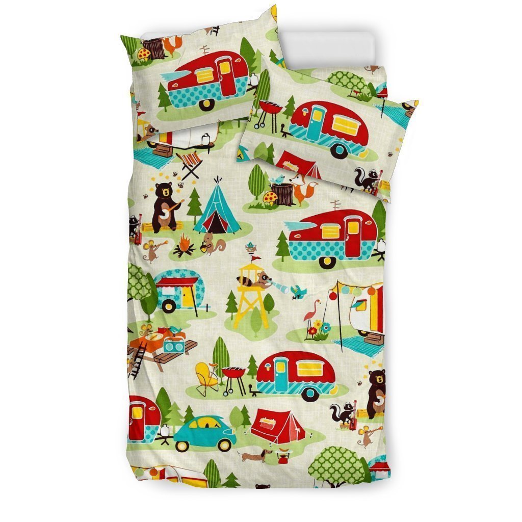 Bedding Set - Beige - FESTIVE CAMPER BEDDING SET-6teenth World™-Bedding Set-Twin-Vibe Cosy™
