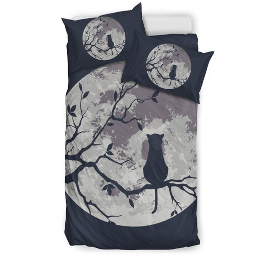 Moon And Cat Bedding Set-6teenth World™-Bedding Set-Twin-Vibe Cosy™