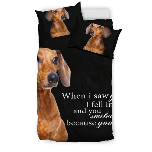 Dach Shund - When I saw you... Bedding Set-6teenth World™-Bedding Set-Twin-Vibe Cosy™
