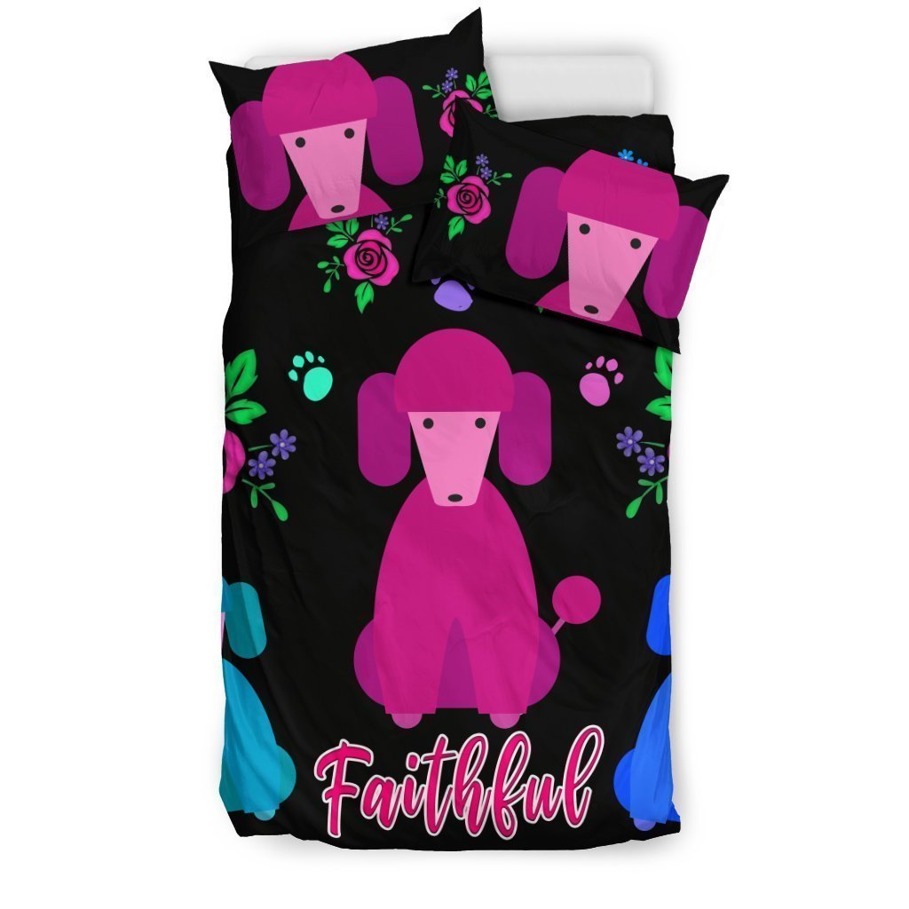Faithful Poodles Bedding Set Cute Dog Poodle Dogs-6teenth World™-Bedding Set-US Twin-Vibe Cosy™