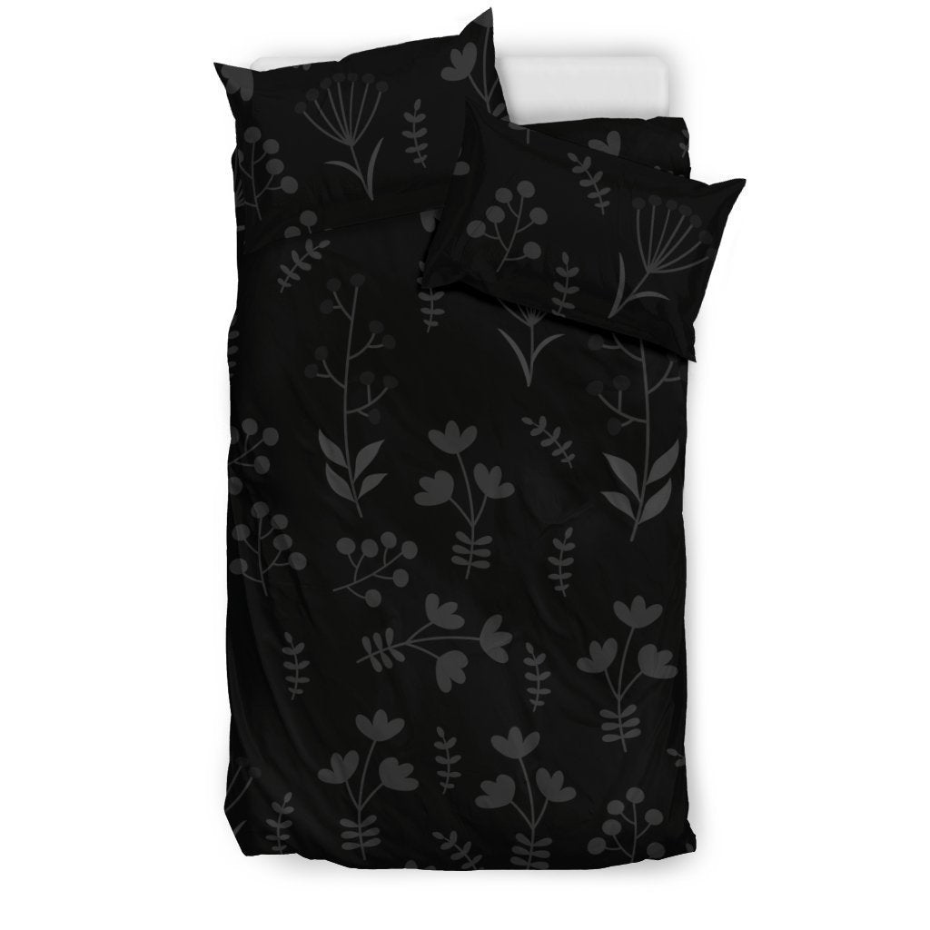 Charcoal Floral Bedding Set-6teenth World™-Bedding Set-US Twin-Vibe Cosy™