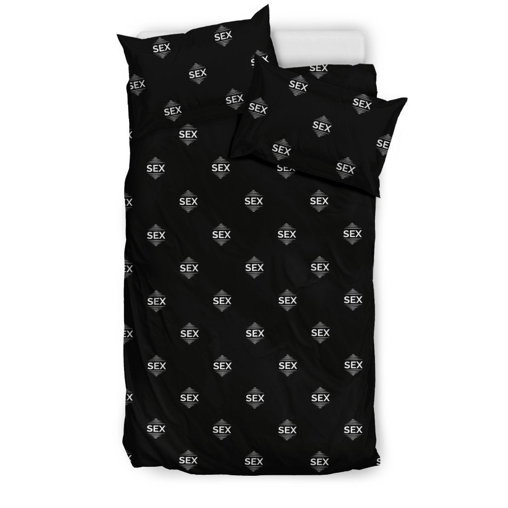 Sex White on Black Bedding Set-6teenth World™-Bedding Set-US Twin-Vibe Cosy™