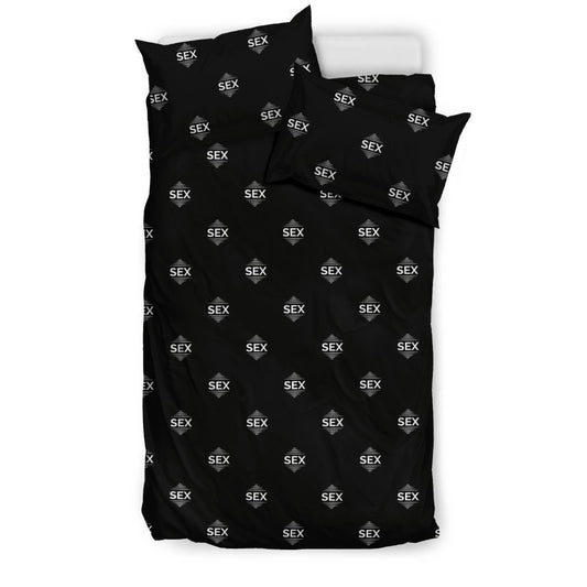Sex White on Black Bedding Set-6teenth World™-Bedding Set-US Twin-Vibe Cosy™
