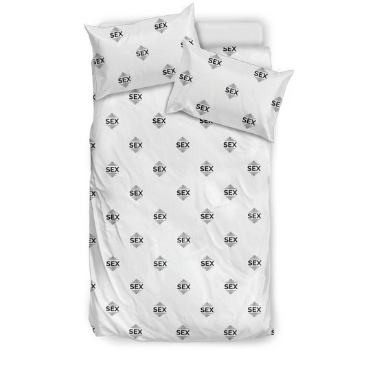 Sex Black on White Bedding Set-6teenth World™-Bedding Set-US Twin-Vibe Cosy™
