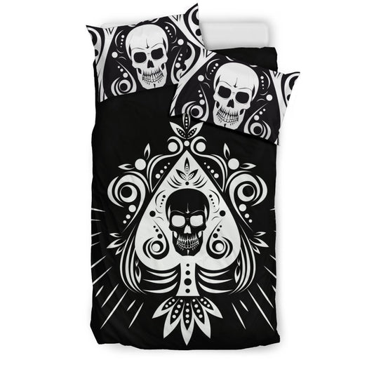Skull Tattoo Design Bedding Set Black-6teenth World™-Bedding Set-US Twin-Vibe Cosy™