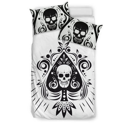 Skull Tattoo Design White Bedding Set-6teenth World™-Bedding Set-US Twin-Vibe Cosy™