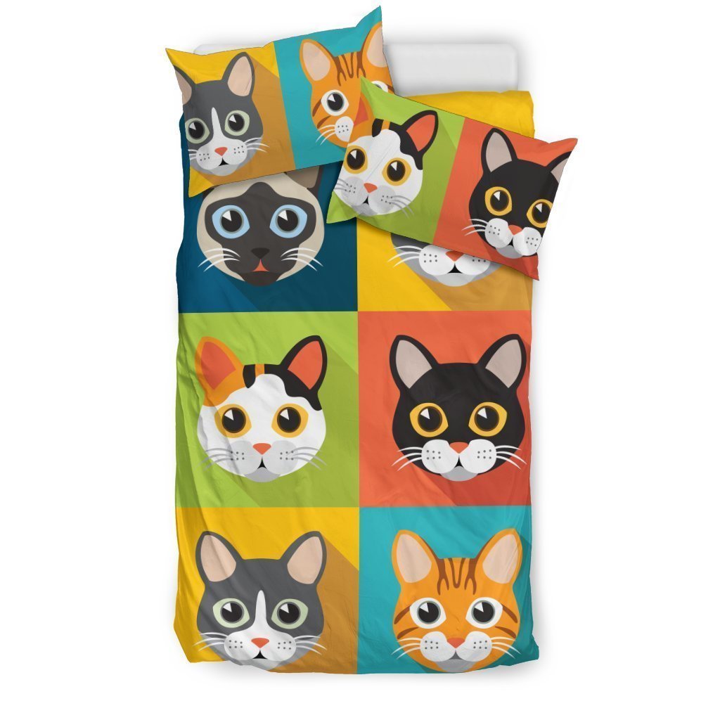 Cute Cats Bedding Set-6teenth World™-Bedding Set-US Twin-Vibe Cosy™