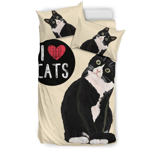 I Love Cats Bedding Set for Cat Lovers-6teenth World™-Bedding Set-US Twin-Vibe Cosy™