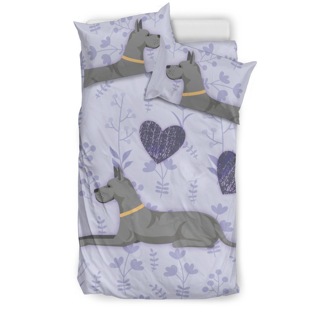 I Love Great Danes Bedding Set for Lovers of Great Dane Dogs-6teenth World™-Bedding Set-US Twin-Vibe Cosy™