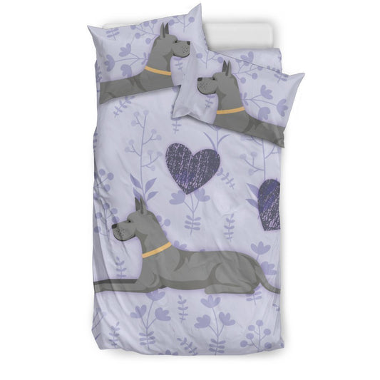 I Love Great Danes Bedding Set for Lovers of Great Dane Dogs-6teenth World™-Bedding Set-US Twin-Vibe Cosy™