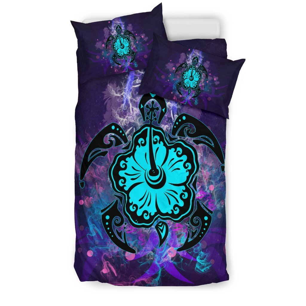 Honu Turtle Hawaiian Bedding Set - AH-BEDDING SETS-Alohawaii-US Twin-Black-Polyester-Vibe Cosy™
