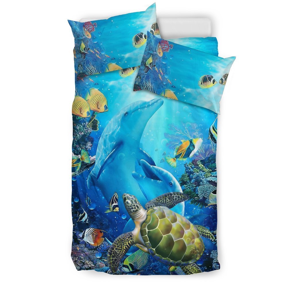 Hawaiian Ocean Fish Bedding Set - AH - K5-BEDDING SETS-Alohawaii-US Twin-Black-Polyester-Vibe Cosy™
