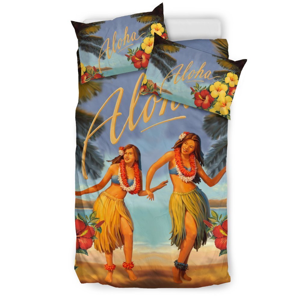 Aloha Hawaiian Bedding Set - AH - K5-BEDDING SETS-Phaethon-US Twin-Black-Polyester-Vibe Cosy™