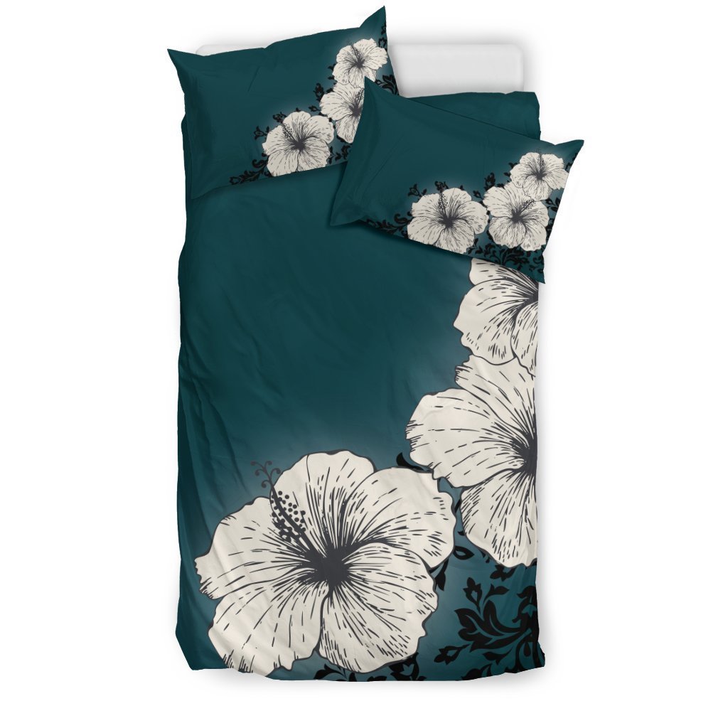 Hawaii Lighten Hibiscus Bedding Set - AH-BEDDING SETS-Phaethon-US Twin-Black-Polyester-Vibe Cosy™