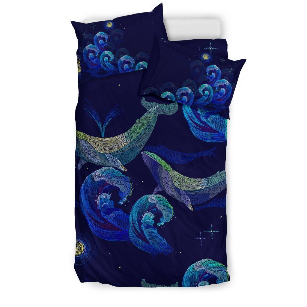 Whale Bedding Set - AH - TH9-BEDDING SETS-Alohawaii-US Twin-Black-Polyester-Vibe Cosy™