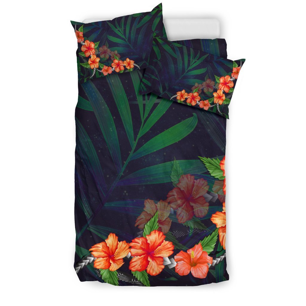 Hibiscus Bedding Set - AH-BEDDING SETS-Alohawaii-US Twin-Black-Polyester-Vibe Cosy™