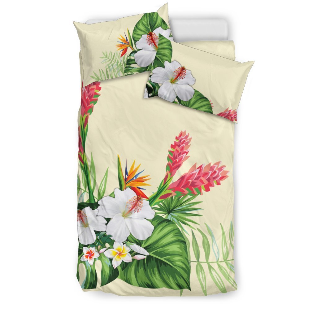 Hibiscus Bedding Set - AH-BEDDING SETS-Alohawaii-US Twin-Black-Polyester-Vibe Cosy™