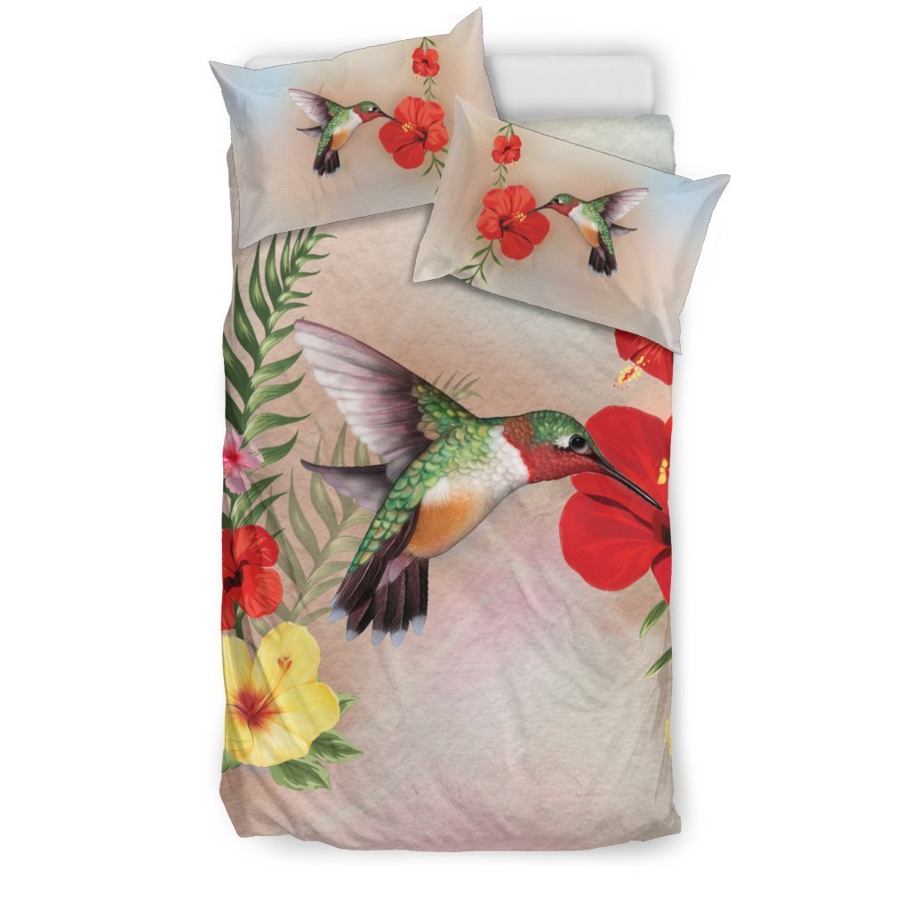 Hibiscus Bedding Set - AH-BEDDING SETS-Alohawaii-US Twin-Black-Polyester-Vibe Cosy™