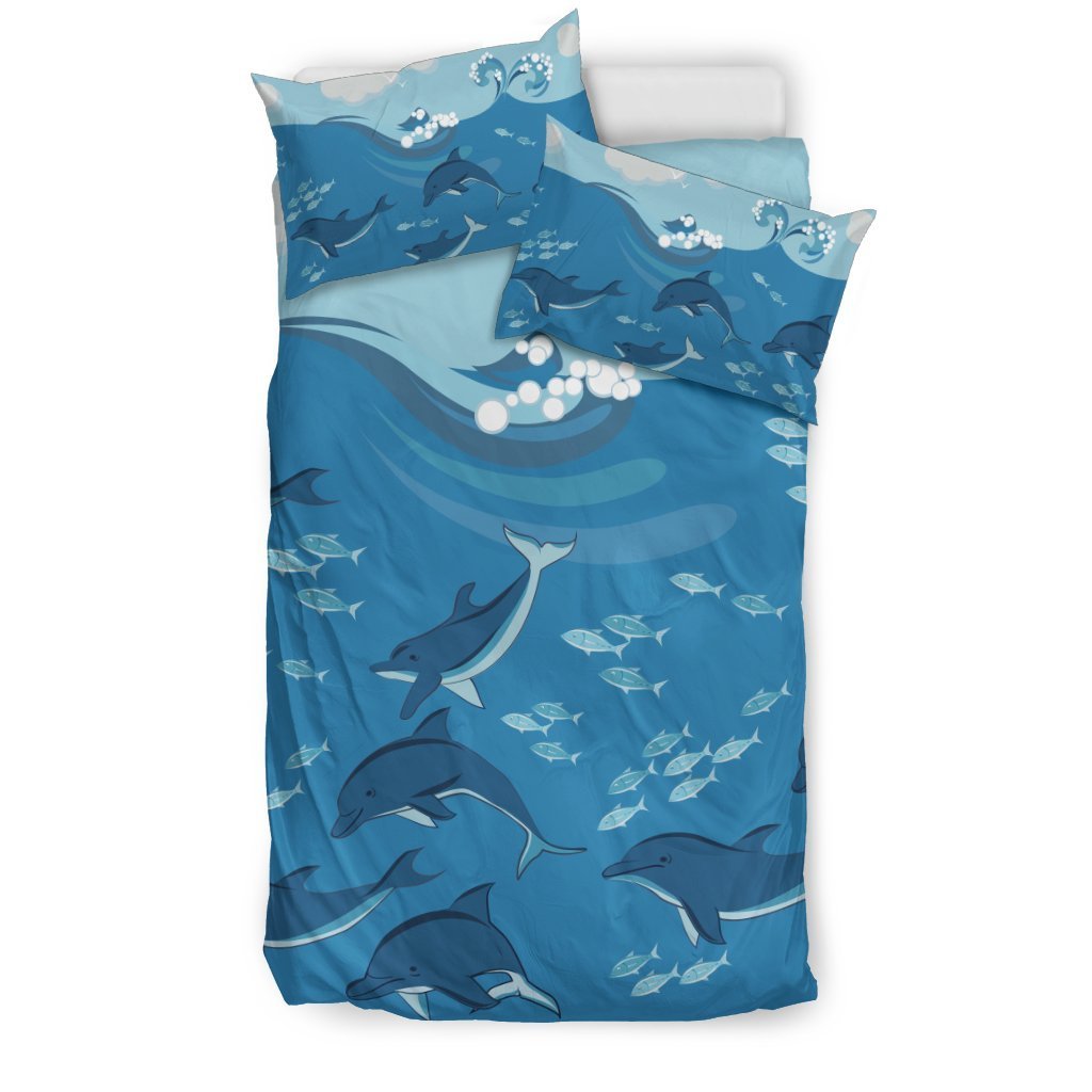 Dolphins Bedding Set - AH-BEDDING SETS-Alohawaii-US Twin-Black-Polyester-Vibe Cosy™