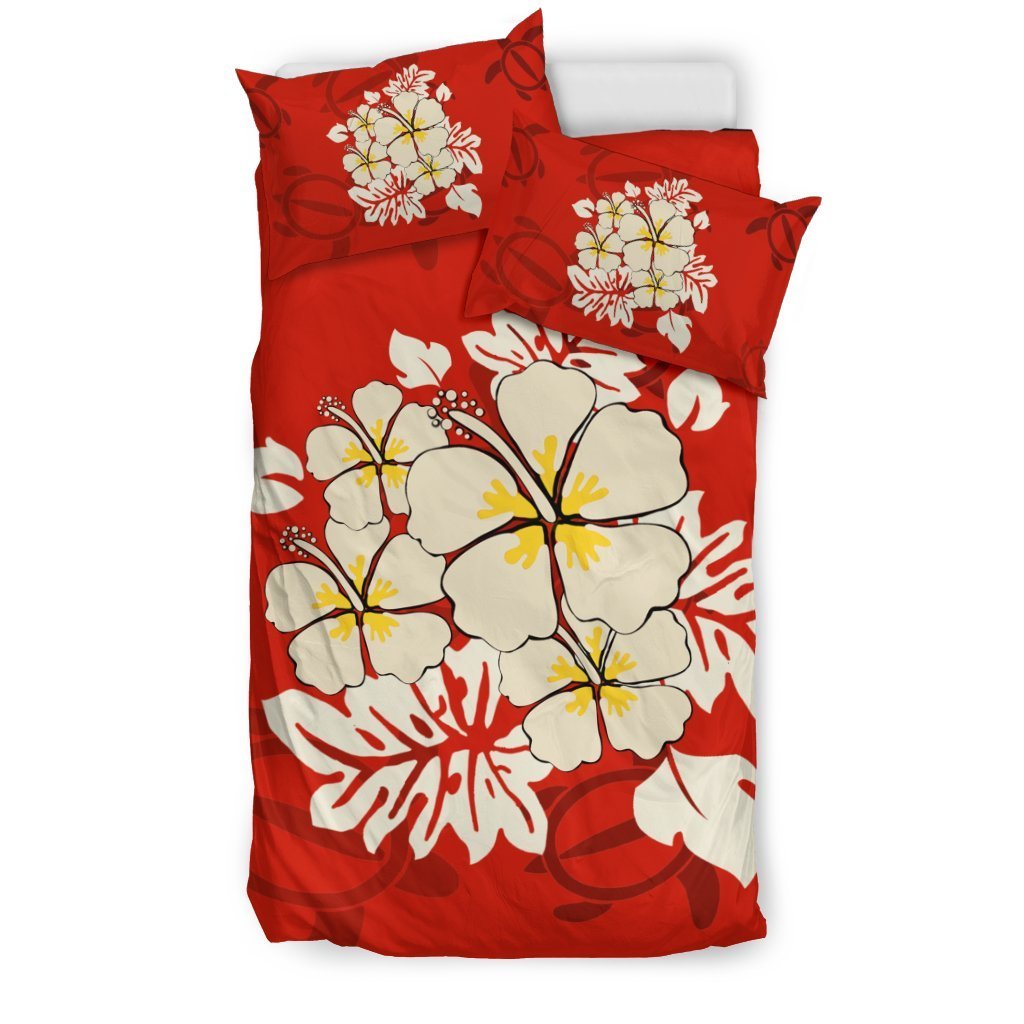 Hibiscus Bedding Set - AH-BEDDING SETS-Alohawaii-US Twin-Black-Polyester-Vibe Cosy™