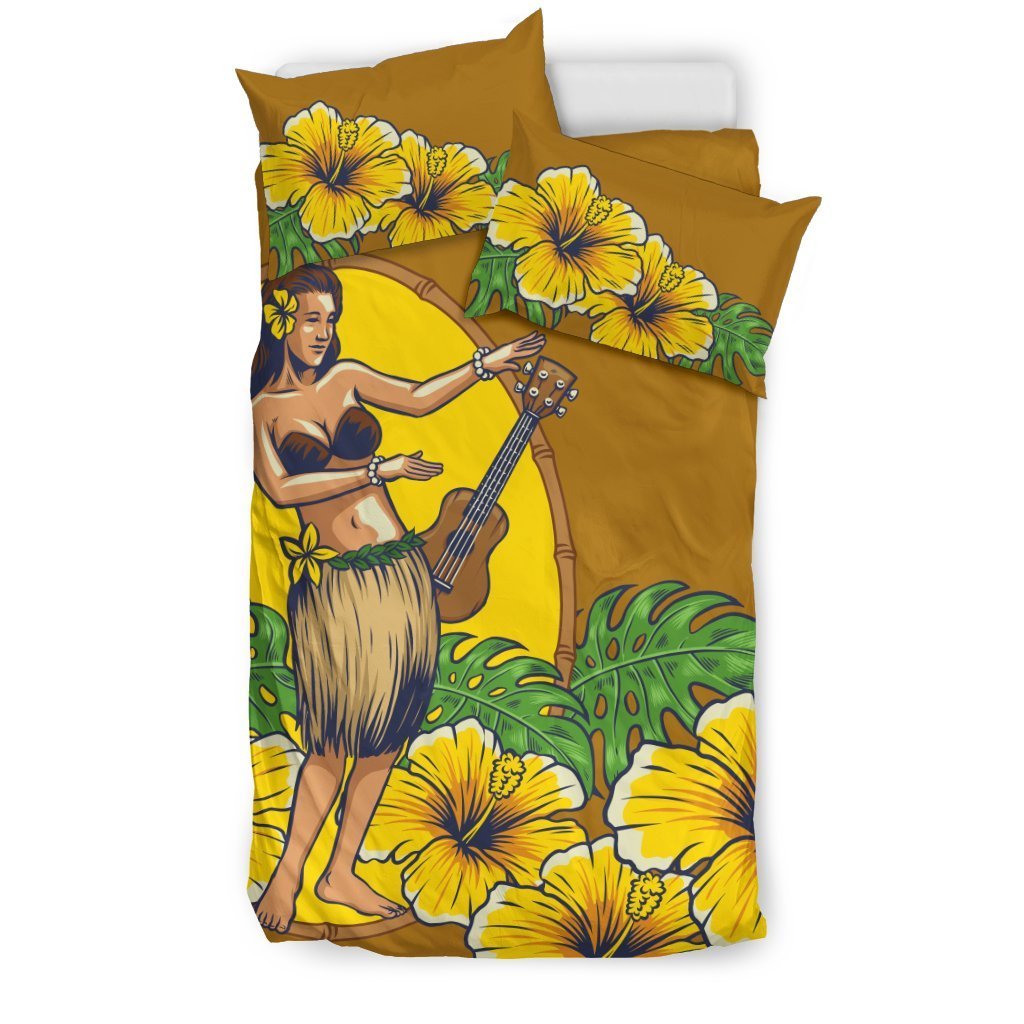 Hibiscus Bedding Set - AH-BEDDING SETS-Alohawaii-US Twin-Black-Polyester-Vibe Cosy™